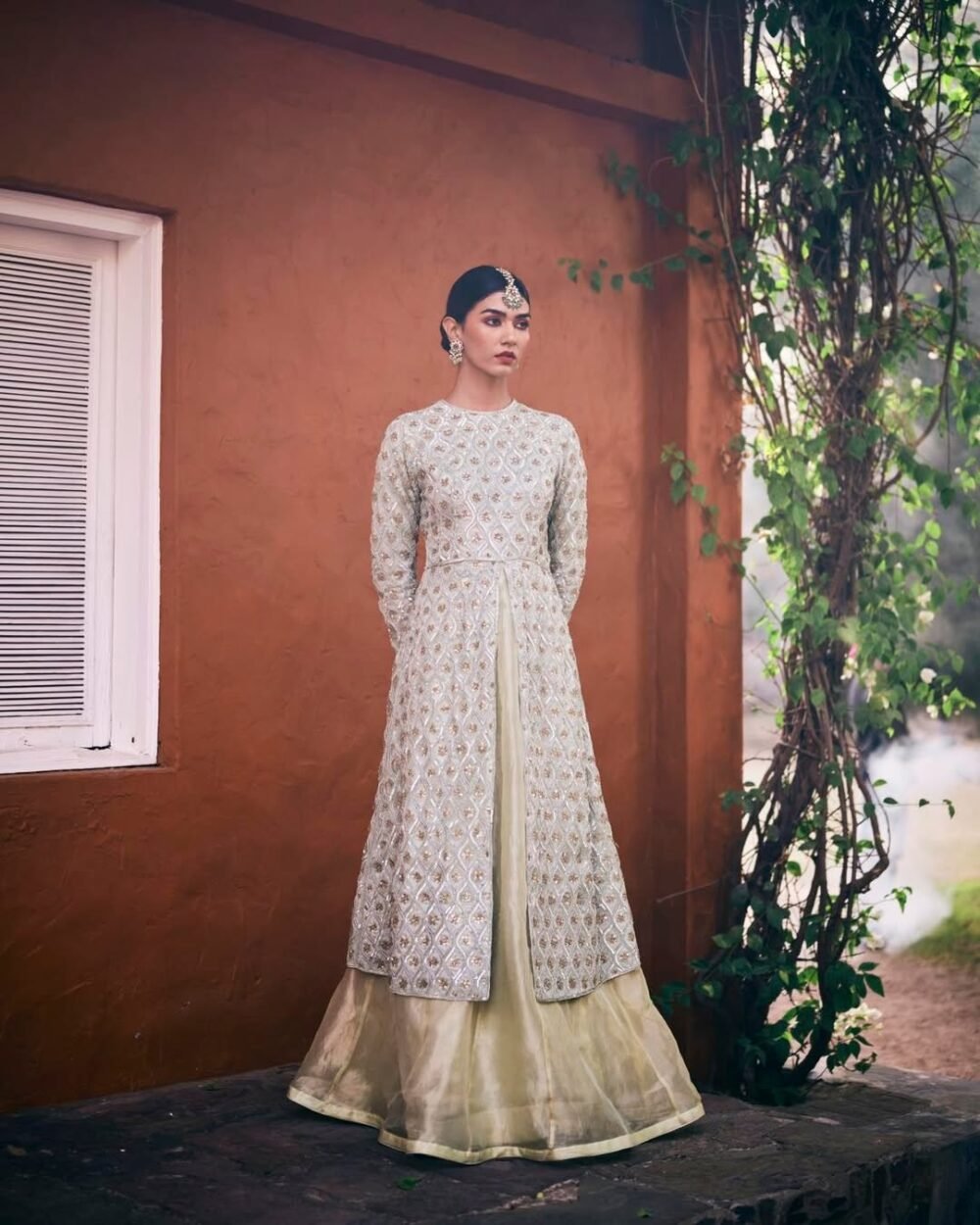 Center-Cut Pakistani Dress with Skirt - Image 4