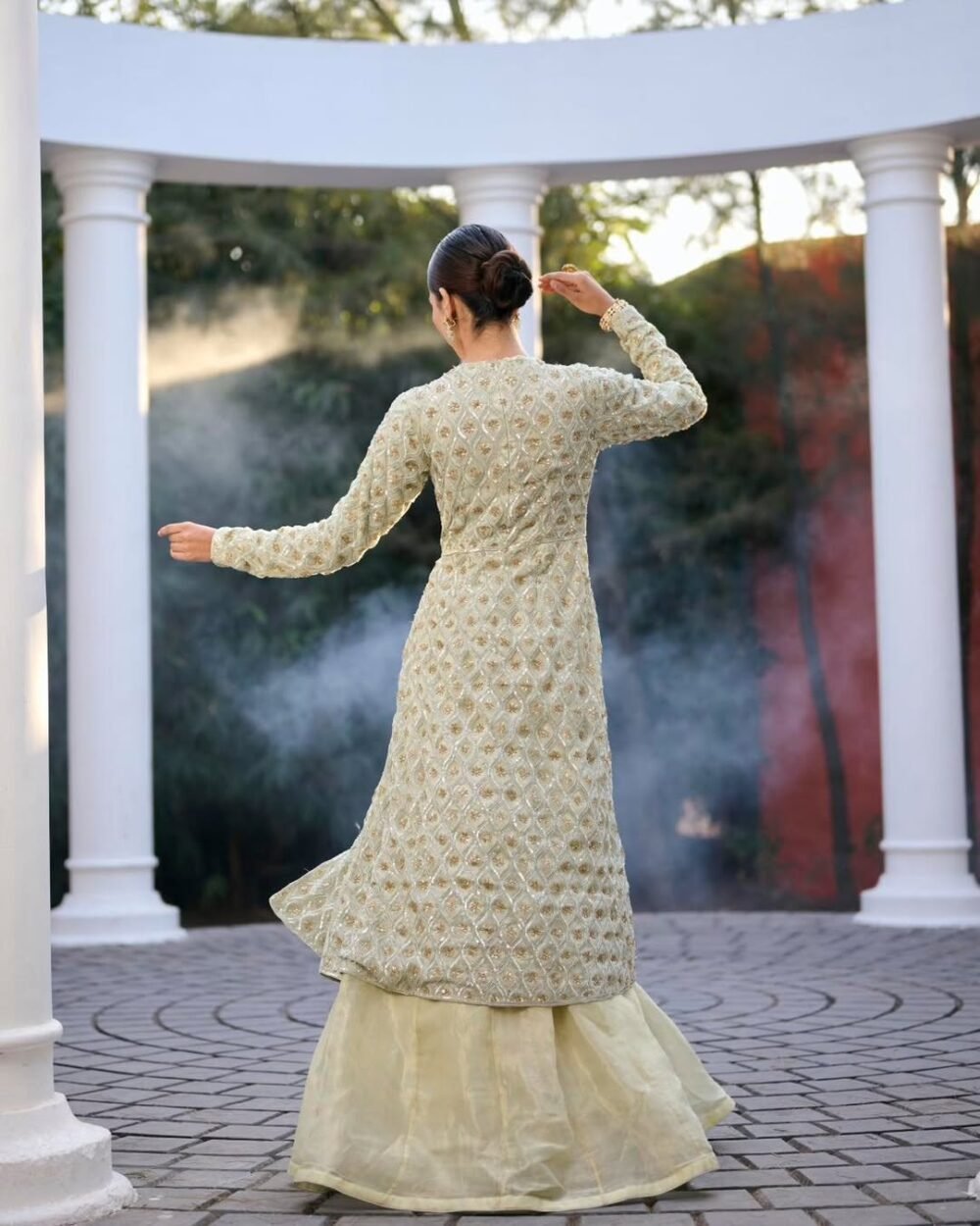 Center-Cut Pakistani Dress with Skirt - Image 3